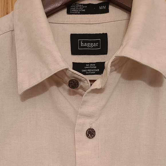 Haggar Linen/cotton Button down short sleeves - Picture 5 of 6